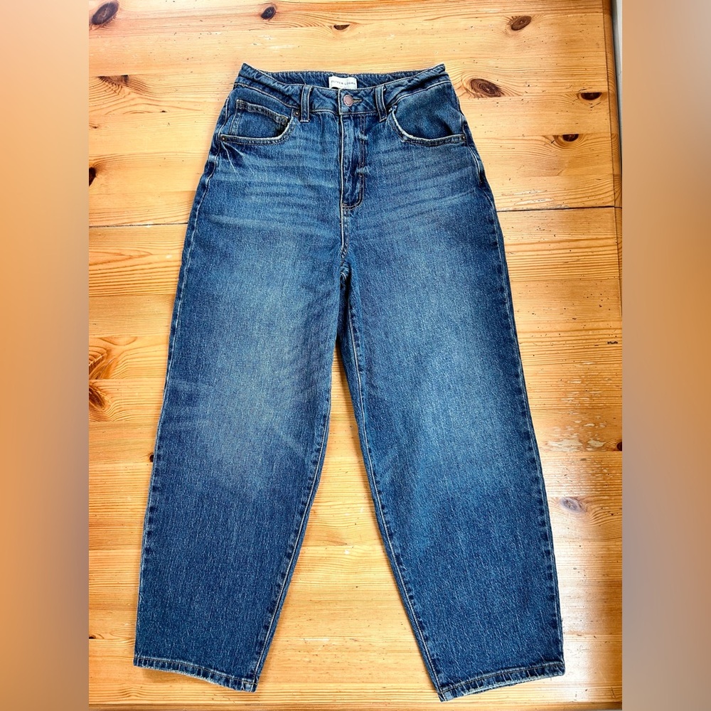 Oliver Logan women’s Harlow Barrel Leg High Rise in Dark Aged Vintage, size 26